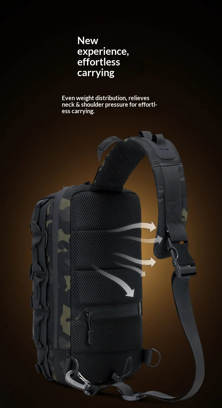 Homefish New Outdoor Tactical Chest Bag Sling Shoulder Backpack EDC Crossbody Bag For Daily Commuting Outdoor Sports