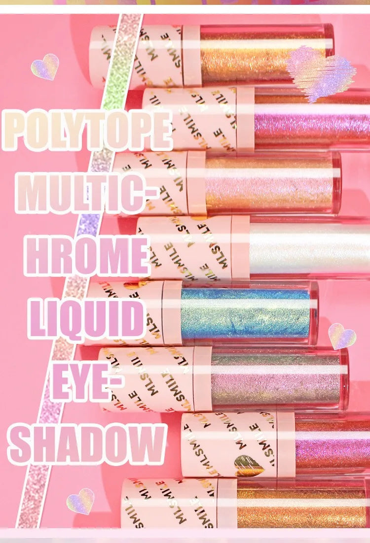 Multichrome Liquid Eyeshadow Stick Metallic Chameleon Glitter Eye Shadow High Pigment Waterproof Sparkling Shiny Lipgloss Makeup