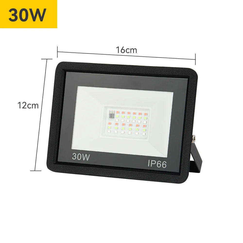 RGB LED Floodlight Reflector Outdoor Lighting 220V 30W 50W 100W IP66 Waterproof Outdoor RGB Spotlight Lamps Landscape Lighting