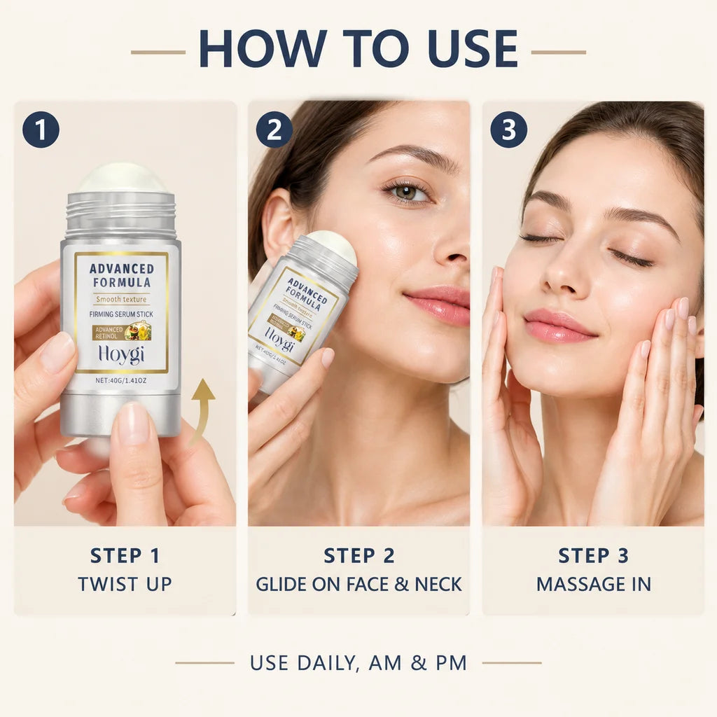 Hoygi Retinol Firming Serum Stick Solid Facial Balm Moisturizing Brighten Skin Tone For Face Neck  Care Balm Cream