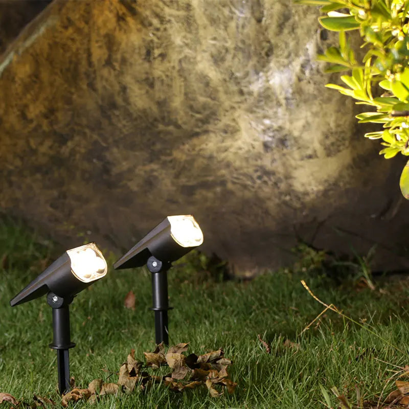 Solar Spotlights with Ground/Wall Mount, Auto ON/OFF LED Landscape Lighting for Garden Lawn Trees