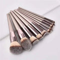 Makeup Brush Set 10PCS Champagne Gold Brushes Vegan Cruelty-Free Bristles All-in-One Full Face & Eye Makeup Kit
