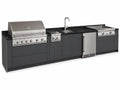 Custom 304 Stainless Steel Outdoor Kitchen Island Modular Patio Outdoor Cooking Grill Cabinet with Sink for Courtyard & Terrace