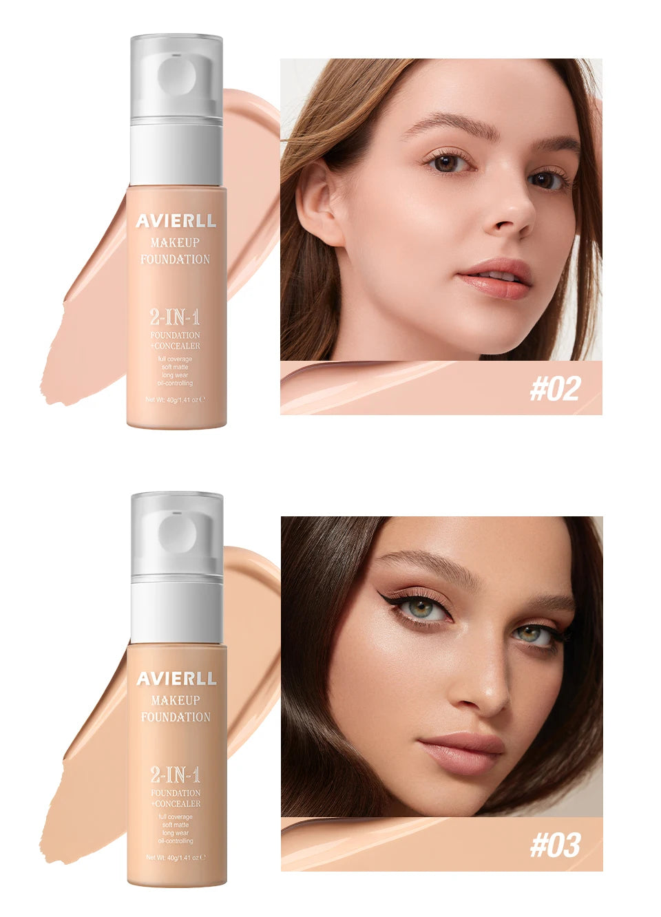 Moisturizing Foundation, Concealer, Waterproof Face Makeup Base, Suitable for Women's Makeup, Halloween Gift