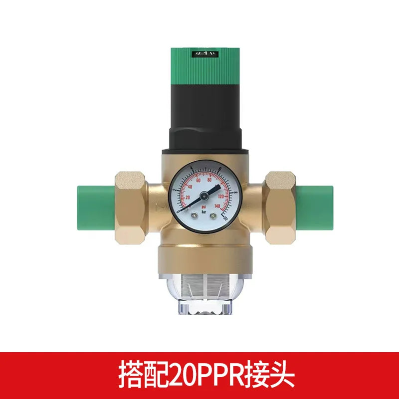 Household PPR20 25 pipe tap water pressure reducing valve filter pressure stabilizing water heater leak proof adjustable