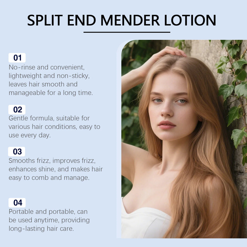 Hair Split End Repair Lotion Anti-Frizz Conditioner for Dry Damaged Hair Silky Smooth Moisturizing Hair Split End Mender Lotion
