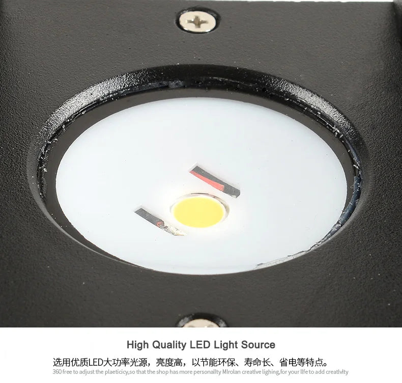 Square Outdoor Garden Lawn Lamp IP65 Waterproof Aluminum LED Pathway Light Modern Courtyard Porch Landscape Bollard Light Decor