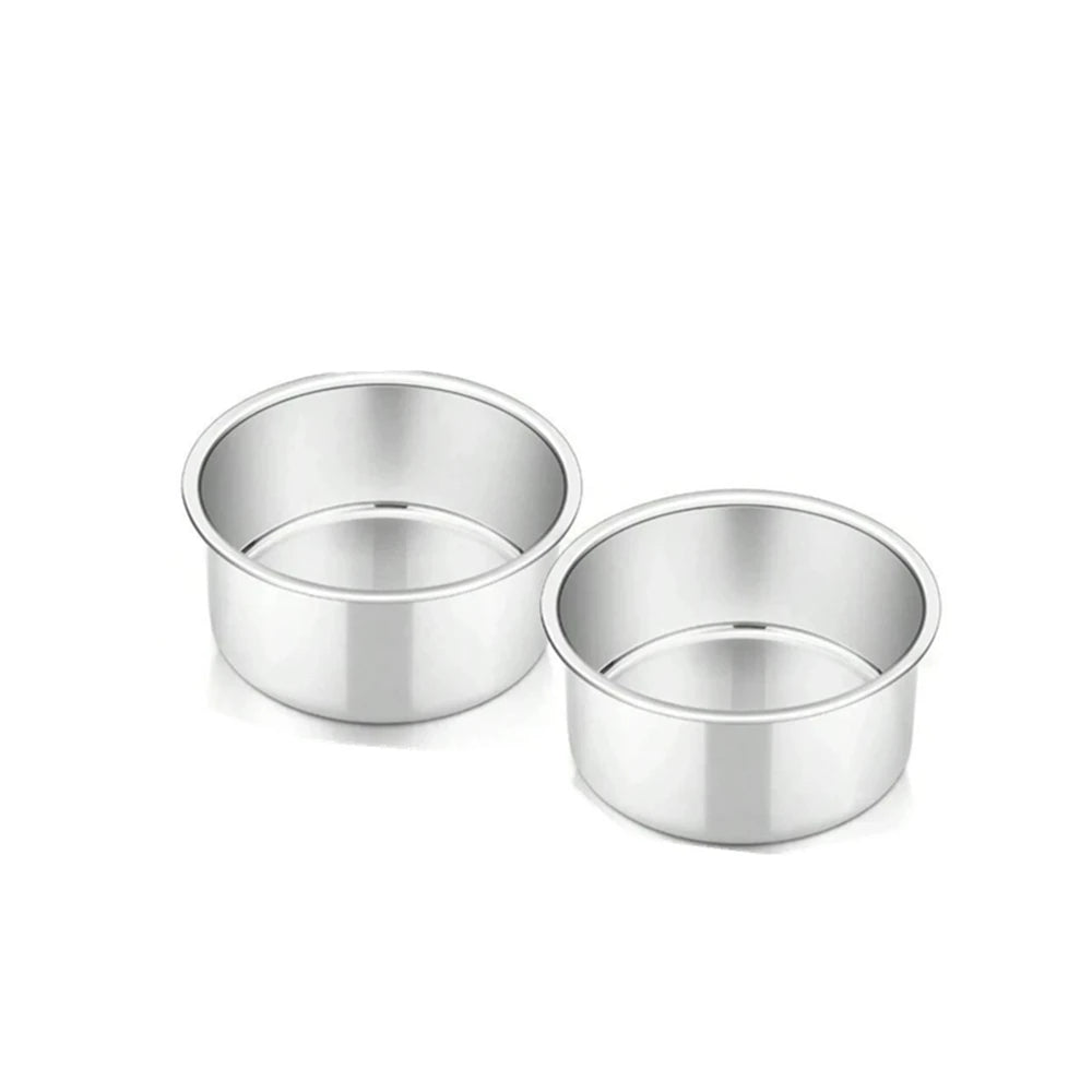 1/2/4/6pcs Fixed 4-Inch Cake Mold Aluminum Solid Base Small Cake Pan Reusable Round Cake Tins Kitchen Gadgets Perfect For Baking