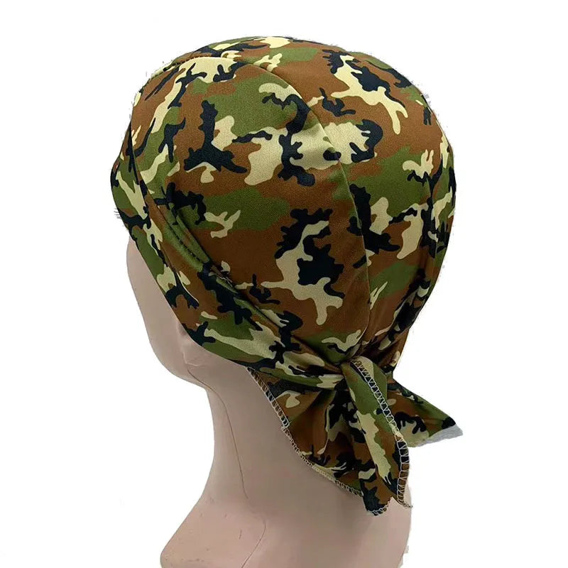 Camouflage Headband Handkerchief Head Man Pirate Hat Cycling Hood Sun Protection Sport Breathable Printed Headscarf Bandana