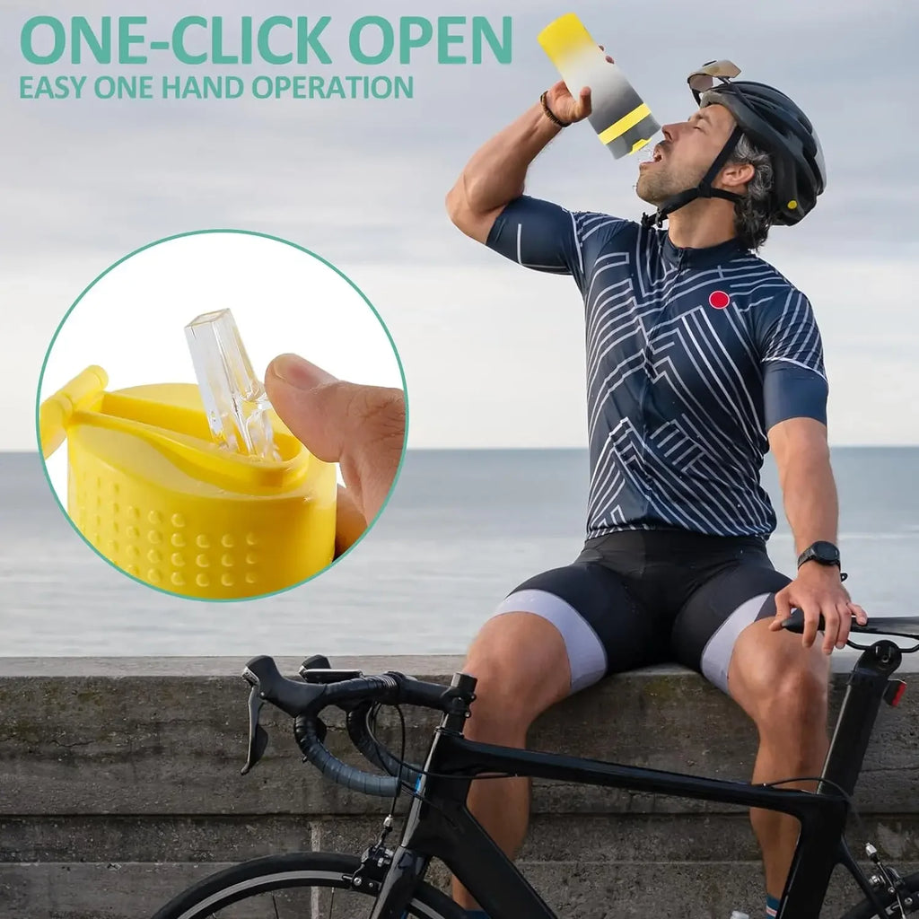 1200ml Large Capacity Gradient Frosted Sports Water Bottle Tumbler for Car Gym Outdoor Travel Reusable BPA Free Cup with Straw