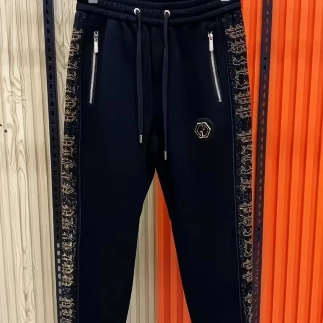 2025 Spring and Autumn New Trend Hooded Sports Two-piece Suit Handsome Casual Men's Light Luxury Suit