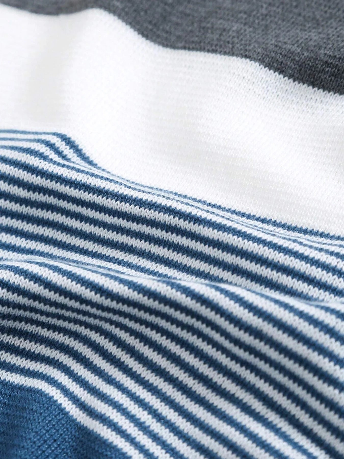 Men Spring Autumn Crew Neck Color Block Horizontal Striped Knit Sweater Long Sleeve Slim Casual Pullover Tops