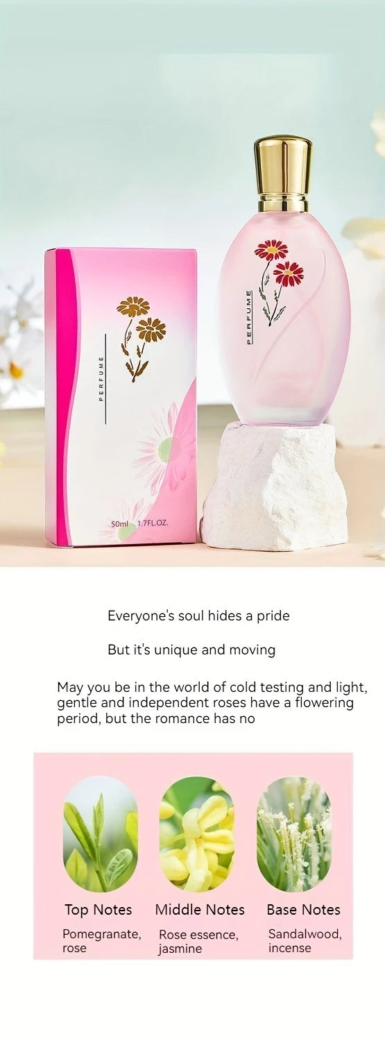 50ml Perfume With Long-lasting Fragrance Fresh And Light Rose And Jasmine Scent Holiday And Birthday Gift For Men And Women