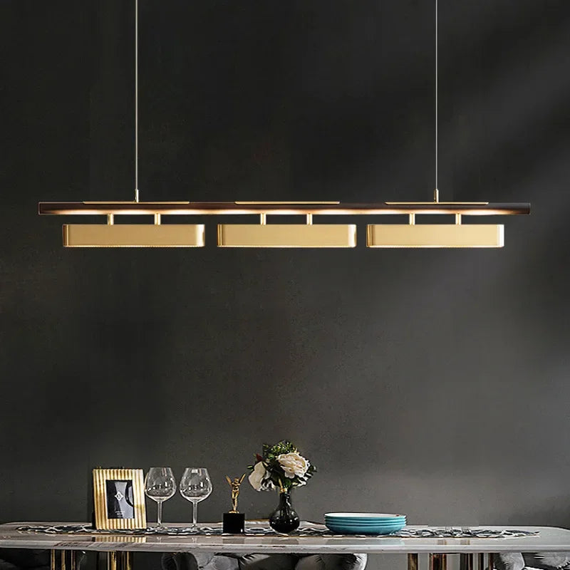 Modern LED Dining Table Chandeliers Minimalist Long Pendant Lights Living Room Coffee Desks Kitchen Home Indoor Lighting Fixture
