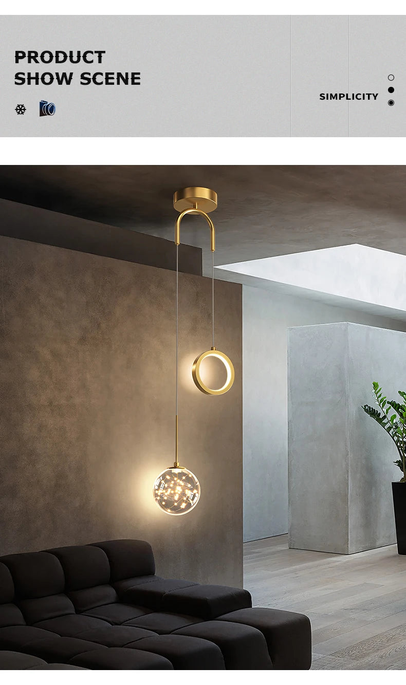Modern Simplicity LED Pendant Light Indoor Lighting Fixture Living Bedroom Bedside Home Decoration Dining Table Hanging Lamps