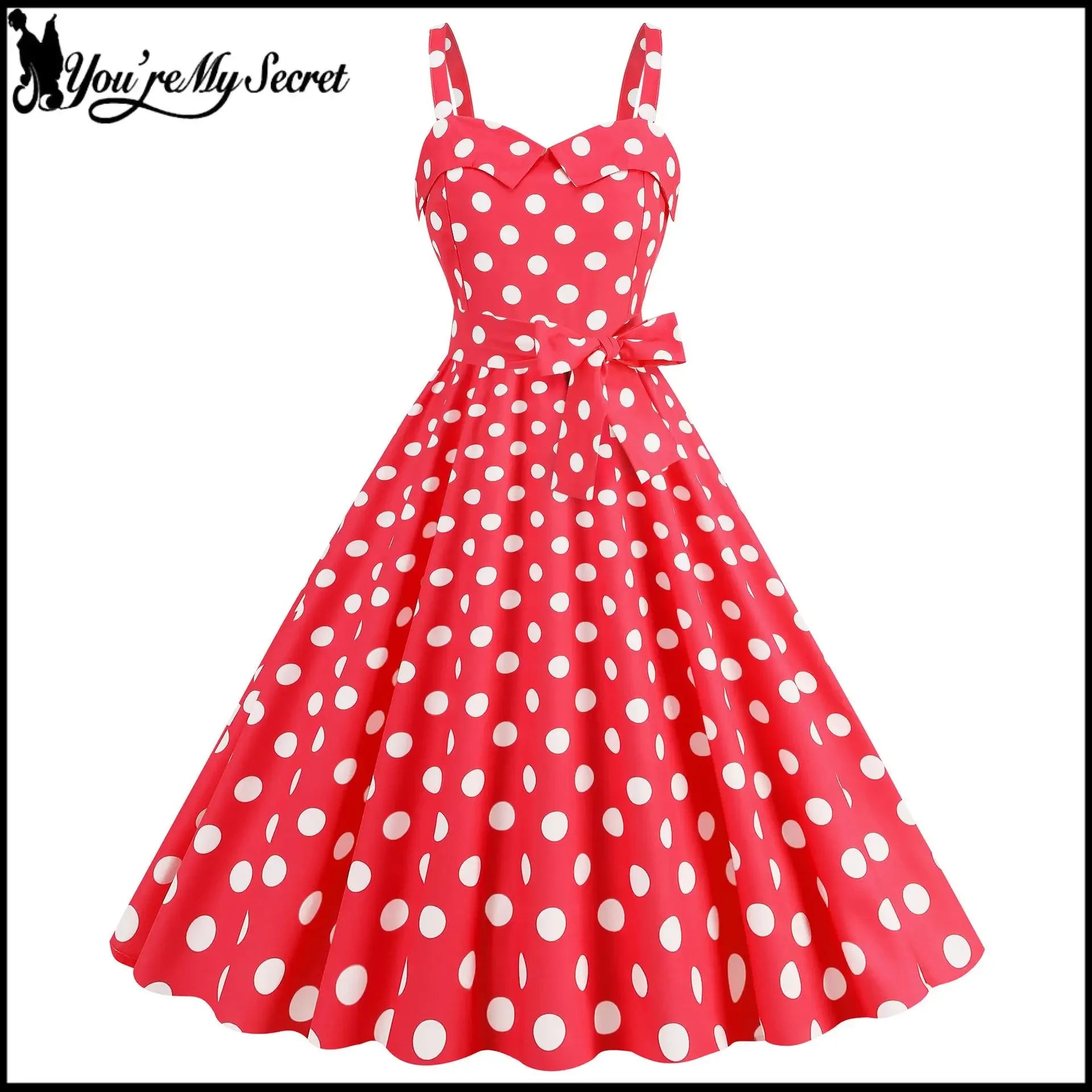 Vintage Classical Polka Dot Printed Dress Women's Sexy Sling Strap Wrap Chest Dress Valentine's Day Streetwear Spring Summer