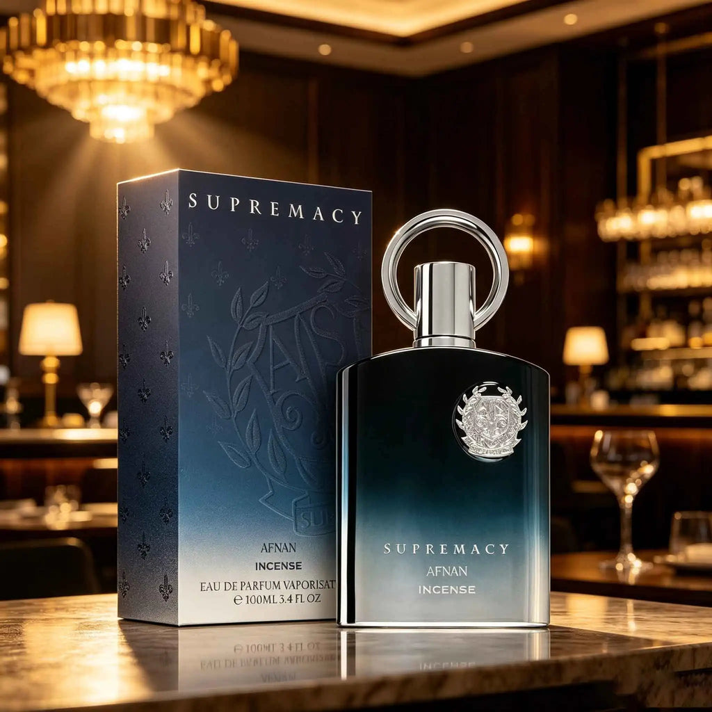 Afnan Supremacy Incense Eau de Parfum Delicate Embossed Patterns All Over The Package. Elegant Packaging Plus Timeless Masculine Incense Scent, The Ldeal Gift For Boyfriend, Husband, Father On Birthday, Anniversary, Holiday.