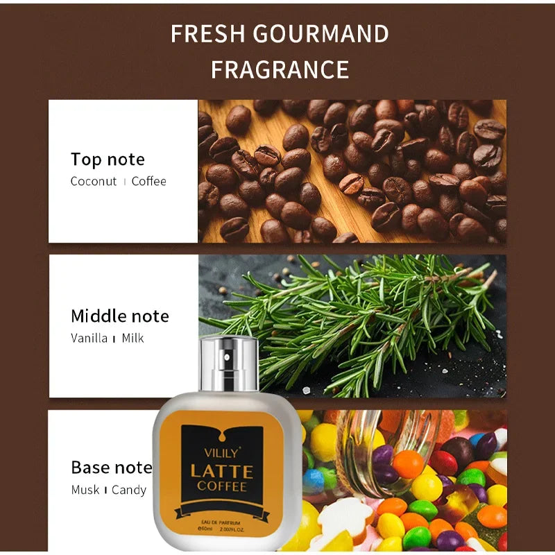 Coconut Vanilla Perfume Gourmand Chocolate Coffee Cream Scent, Fruity Floral Unisex Fragrance Spray, Sweet Musk Fragrance Mist