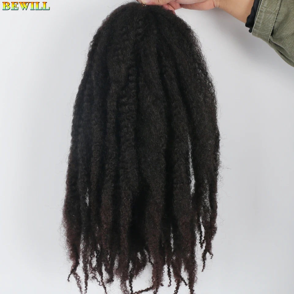 18 Inch 1-6 Packs Marley Twist Crochet Hair Black Brown to Blonde Synthetic Afro Marley Ombre Braiding Hair for Faux Locs Braids