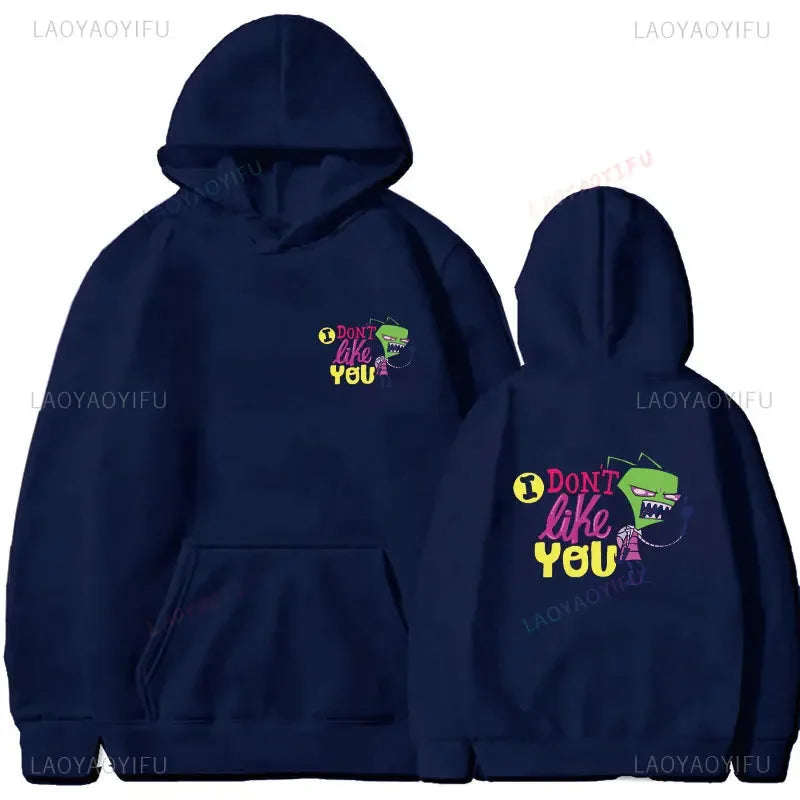 Happy Gir Classic Hip Hop Cool Thermal Hoodie Invader Zim Gaz Membrane Animated Leisure Tracksuit Autumn and Winter Fleeces