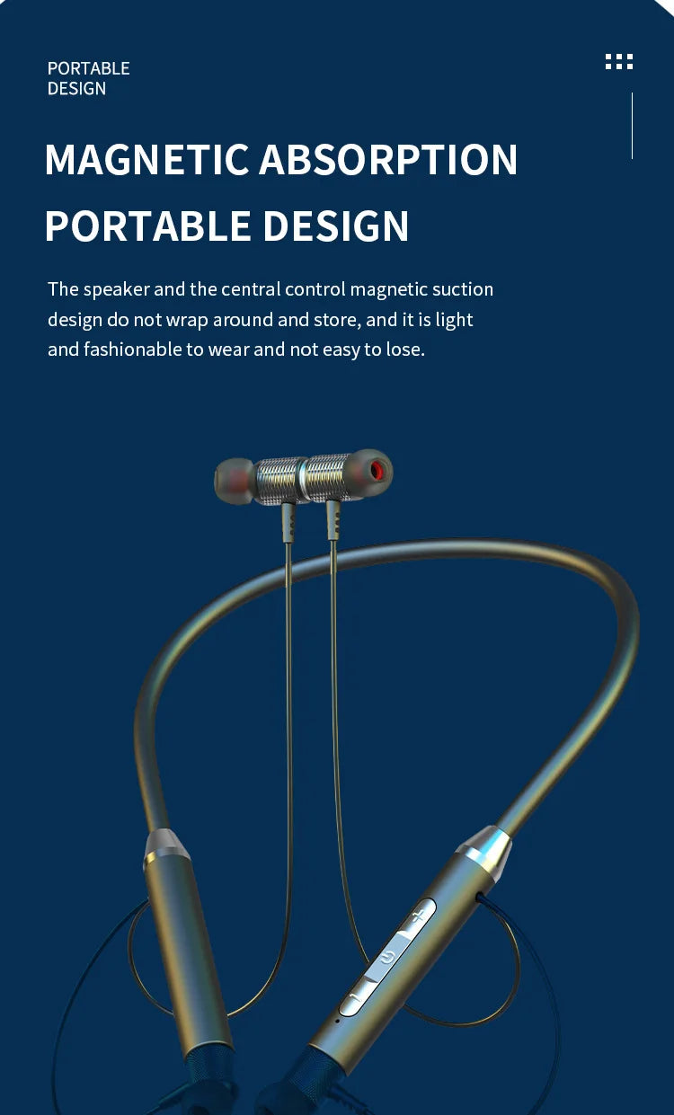 Wireless Bluetooth 5.0 Headphone Neckband Magnetic Earphones Sport Running Earbuds Waterproof Headset With Mic For iPhone Realme