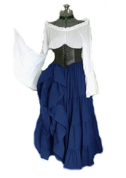 2025 New Party Long-sleeved Dress Women's Renaissance Medieval Clothing European and American