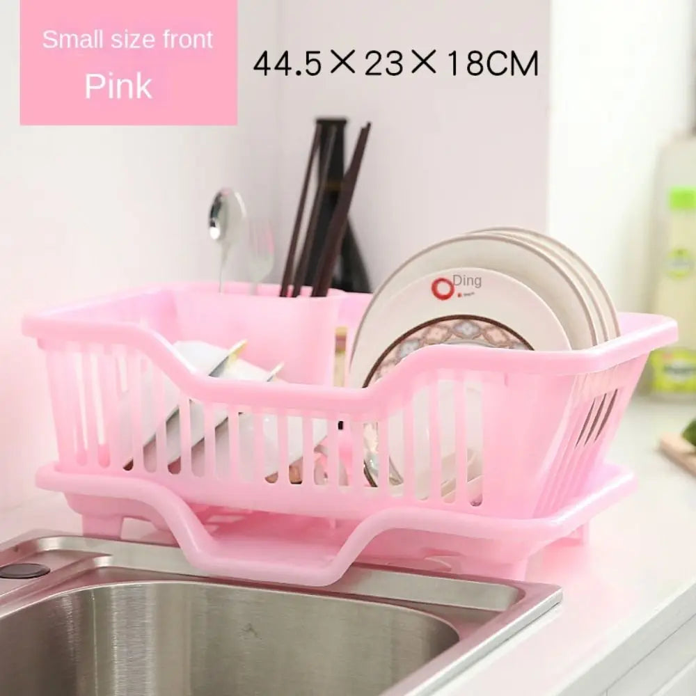 Dish Drying Kitchen Utensils Drainer Rack with Drain Board Countertop Dinnerware Plates Bowls Chopsticks Spoons Organizer