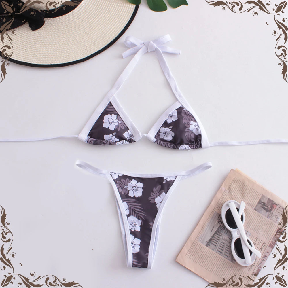 Brazilian Swimsuit Women's Bathing Suits Retro Biquinis Thong Swim Suit Sexy Bikini 2025 Women Swimwear Vintage Bikini Push Up