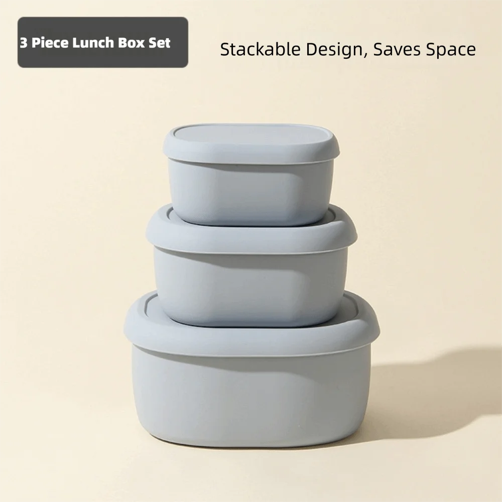 New Food Grade Silicone Lunch Box with Lid Leak Proof Food Container BPA-Free 200/300/600ML Microwave Oven Lunch Box Picnic