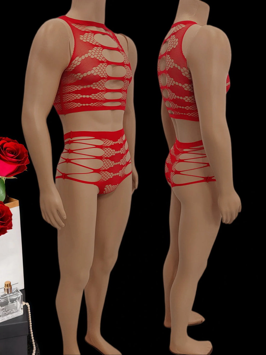Sexy lingerie hot male intimate sexy tank top and brief or skirt sets fashion hollow sexy underwear nightgown sleepwear pajamas