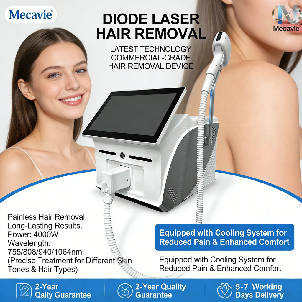 Diode Laser Hair Removal Device 4000 Watts Power, Selectable Wavelengths 808nm 755nm 940nm and 1064nm Painless Latest Equipment