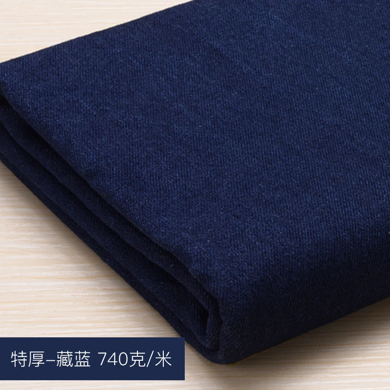 Washed Denim Jeans Fabric Cotton By The Meter for Needlework Dress Skirt Shirt Jacket Pants Diy Sewing Wearable Soft Cloth Blue