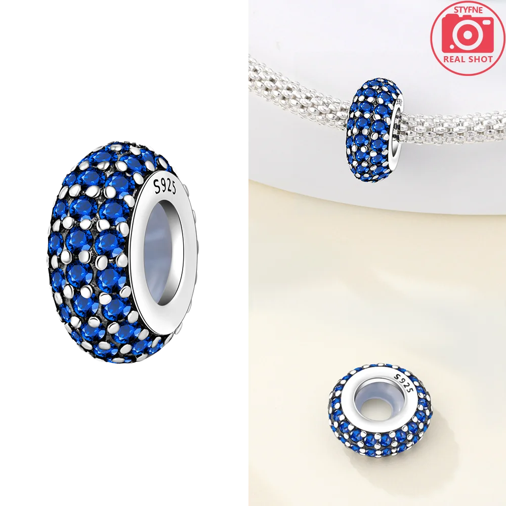 925 Sterling Silver Pink Zircon Love Beads Charms Fit Bracelet Women Jewelry Diy Anniversary Gift Delicate Accessories Bag Charm
