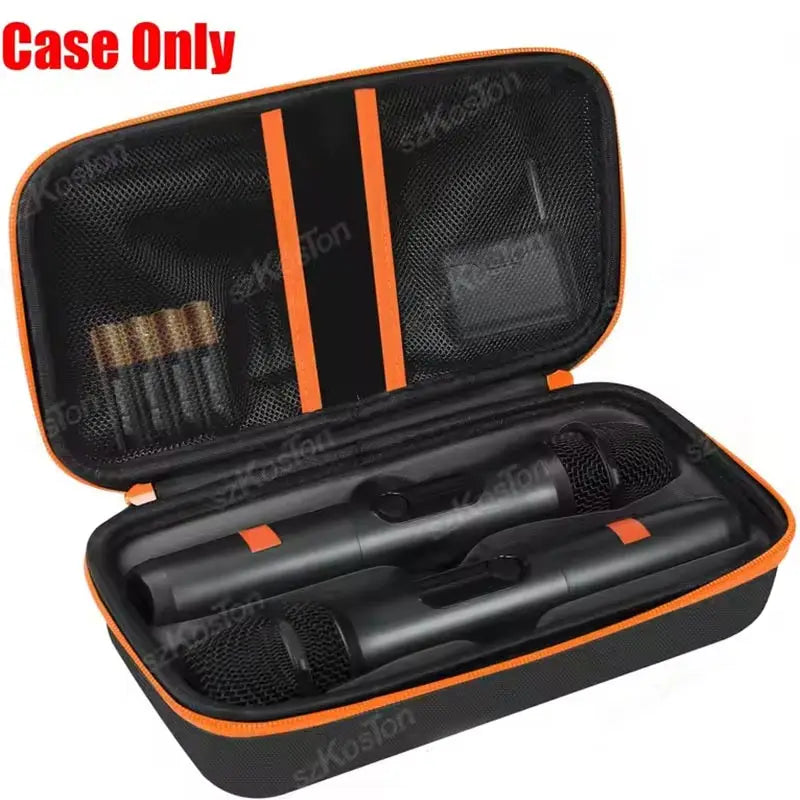 Wireless Microphone Carrying Case Compatible with JBL PartyBox Wireless 2 Mic System Portable Storage Bag for Karaoke Microphone