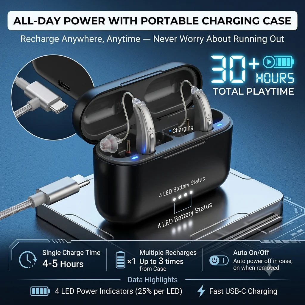 16 Channel Hearing Aid High Quality Bluetooth Hearing Aids Rechargeable for Deafness Intelligent Noise Cancelling Audifonos