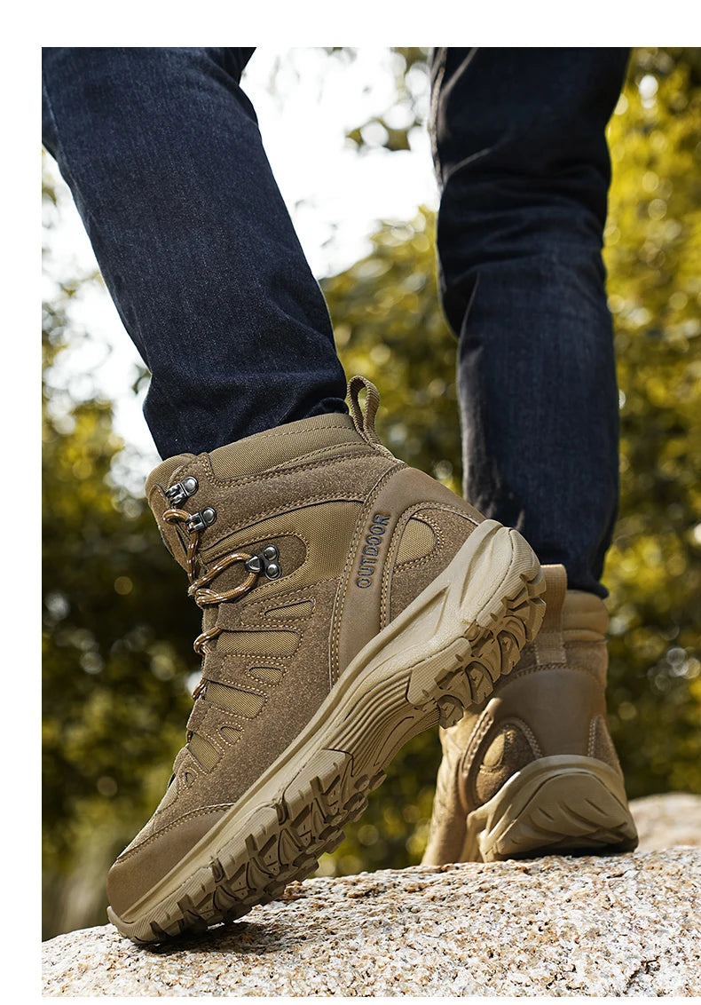 Outdoor Hiking Boots Men Shoes Anti-slip Wear-resistant Thick-soled Sports Shoes Men Breathable Comfortable Casual Shoes Men