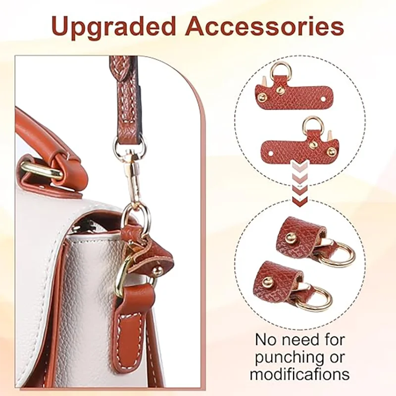 Leather Bag Shoulder Strap Replacement Crossbody Adjustable Conversion Kit Fit for Longchamp Mini Pouch