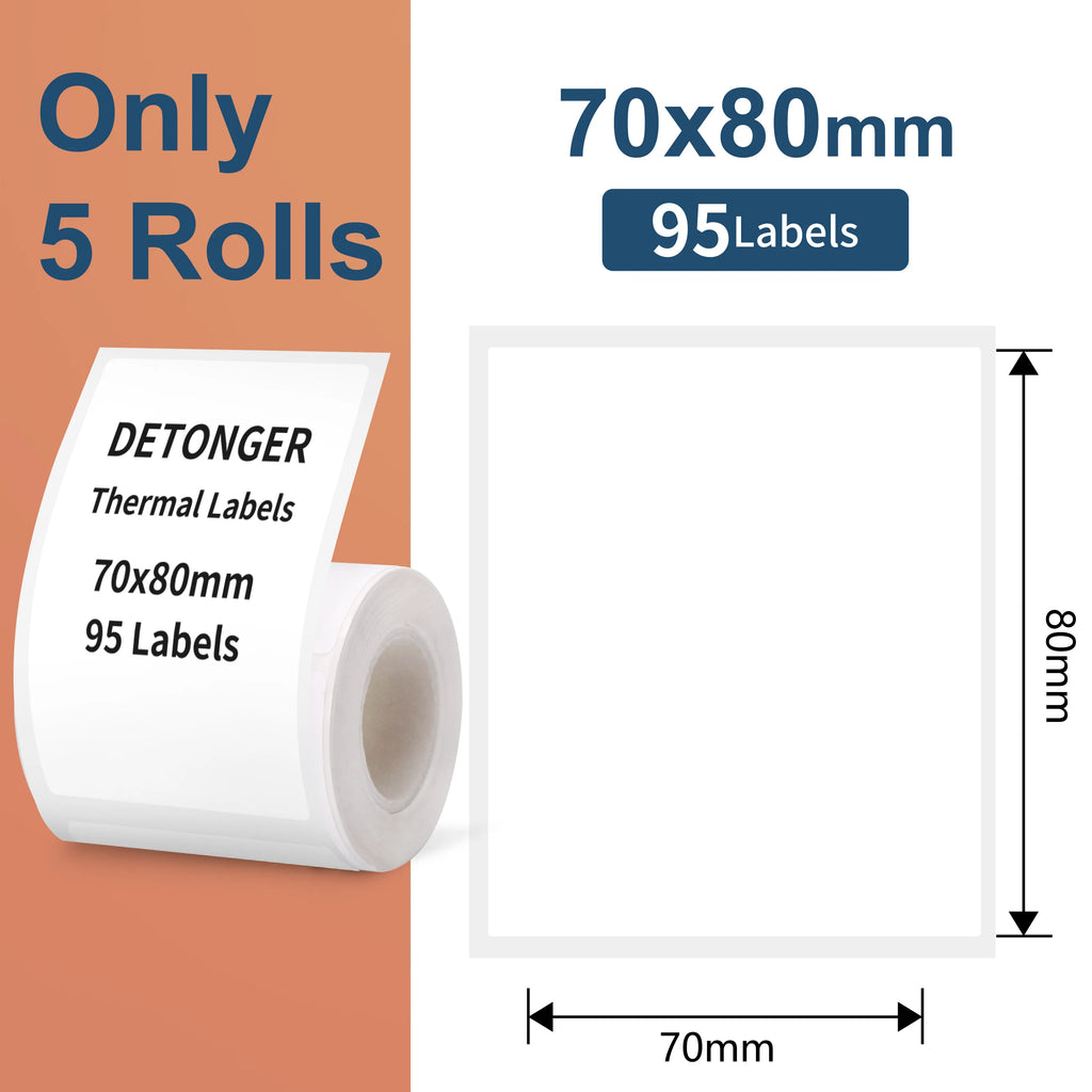 DETONGER DP30S 28-80mm Mini Portable Thermal Printer Multifunctional Barcode Label Sticker Maker BT Android / iOS
