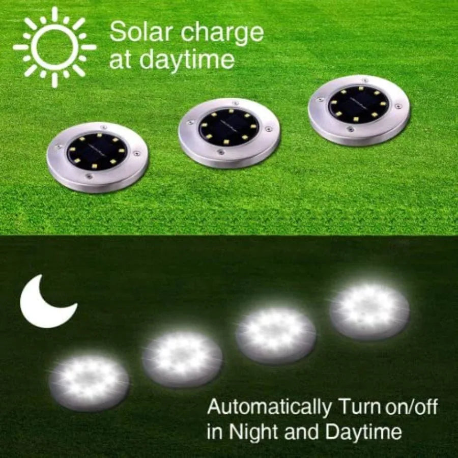 Solar Ground Lights, Waterproof Solar Garden Lights, Upgraded Outdoor Garden Waterproof Bright in-Ground Lighting, Landscape Li