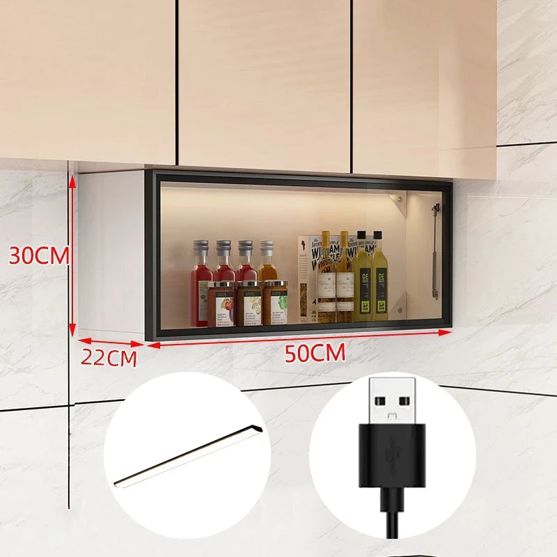Kitchen Accessories Organizer Wall Mounted Kitchen Racks Modern Floating Cupboards Storage Organizers Suspended Storage Shelf