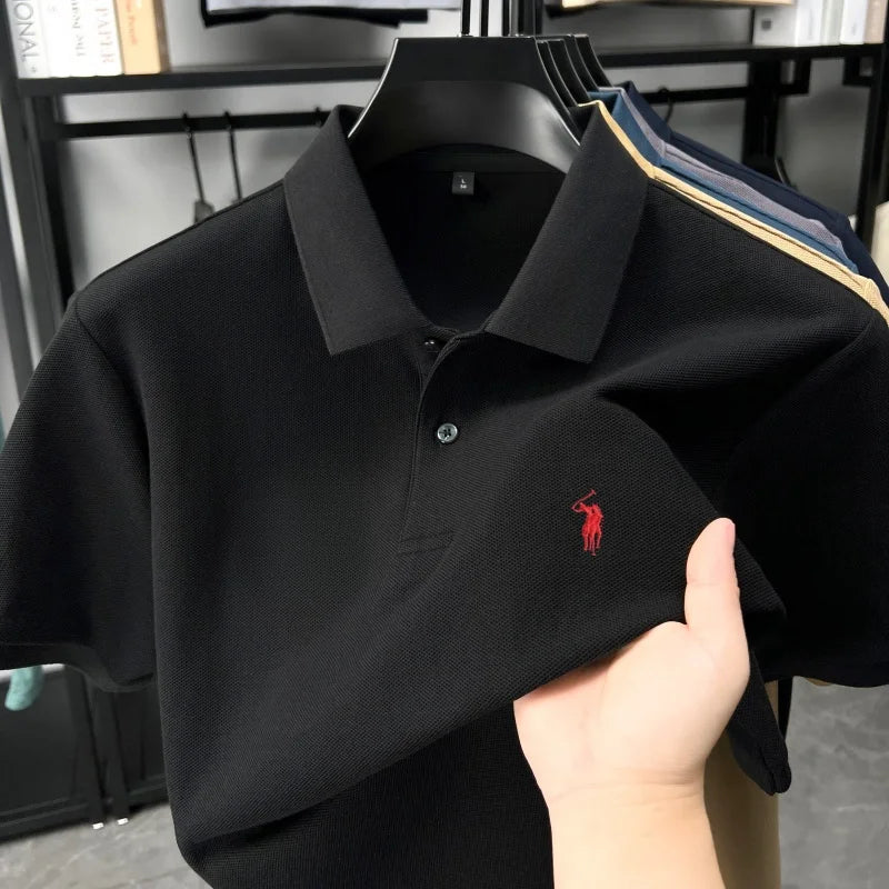 Designer brand 100% cotton short sleeve polo shirt fashion luxury pony embroidery men's summer casual high-quality Paul T-shirt