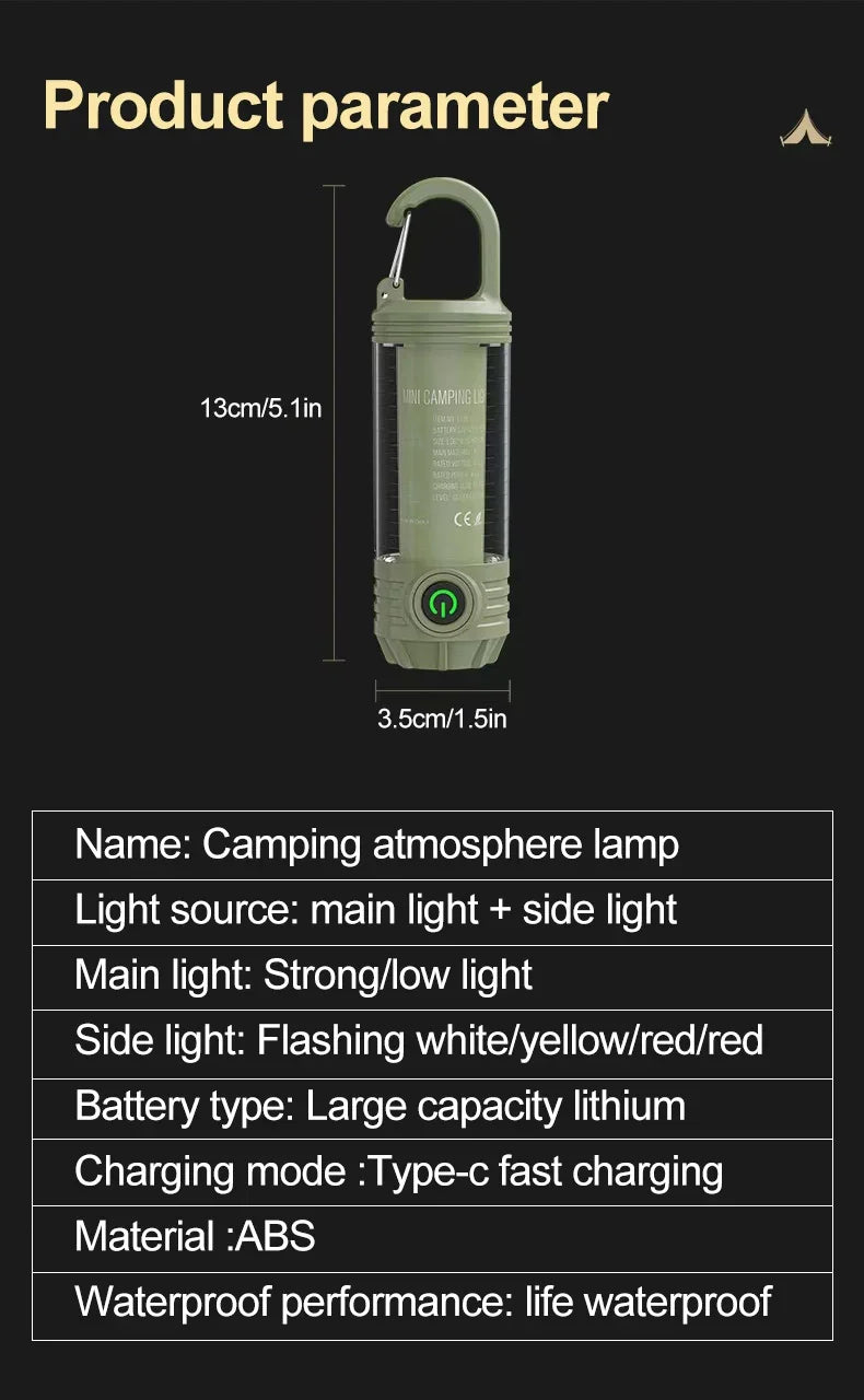 Multi Functional Camping Light Outdoor LED Night Riding light Rechargeable Flashlight Night Light Waterproof Travel Light