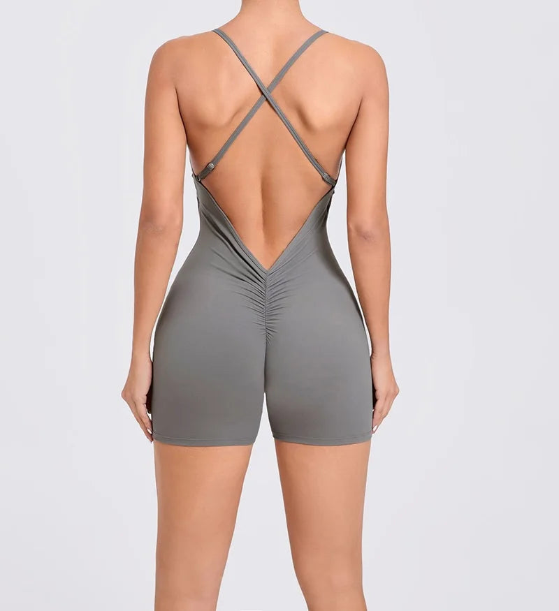 Cloud Rise Yoga SEXY Sports Jumpsuit Women Gym Fitness Playsuit Training Rompers Female Workout Bodysuits Lady Backless Overalls