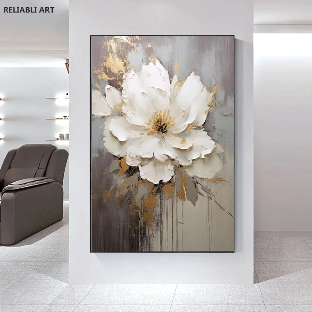 Modern Light Luxury Living Room Decor, Abstract Flower Art Posters,Home Decoration, Prints Canvas Wall Picture,Unframed