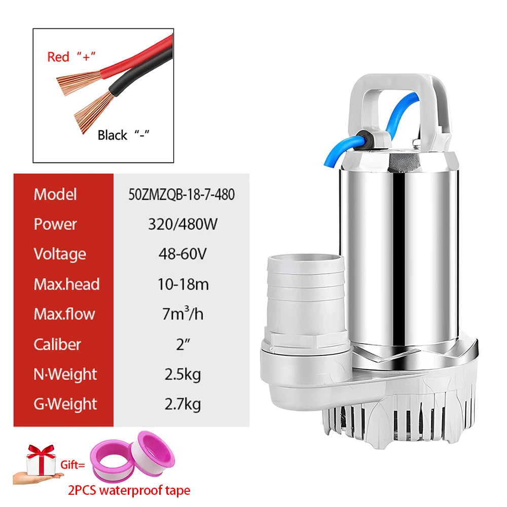 12V 24V DC Solar Submersible Water Pump Pure Copper Winding Motor High Lift Deep Well Water Pump For Farm Garden Irrigation
