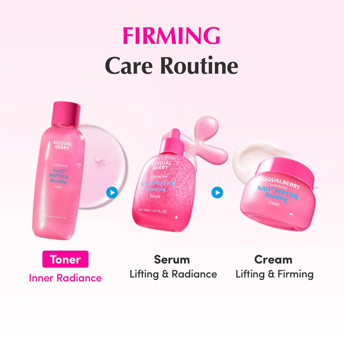 EQQUALBERRY NAD+ Peptide Boosting Smoothie Serum for Face, Neck & Body with Niacinamide & Hyaluronic Acid, Pore & Wrinkle Korea
