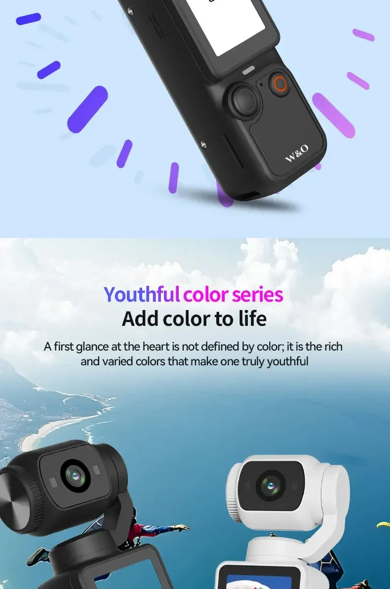 4K Ultra HD Waterproof Action Camera 270° Rotatable Wifi Cam Handheld with Waterproof Case Vlog Bicycle Portable Sport Camcorder