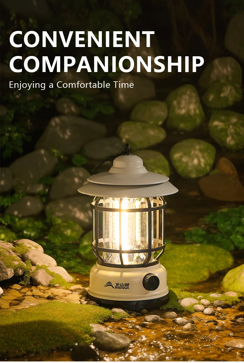BISINNA Camping Lights Long Endurance Outdoor Tent Lights Rechargeable/Battery Waterproof Camping Lights Retro Atmosphere Lights