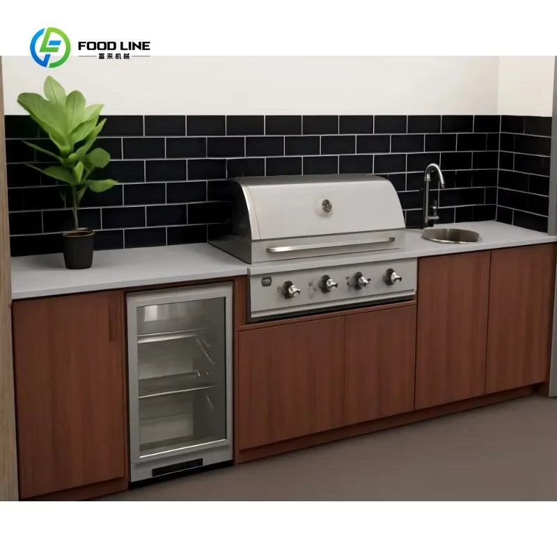Outdoor BBQ Kitchen Cabinets Island Luxury Modular Stainless Steel Outdoor Kitchens Furniture Garden BBQ Customized