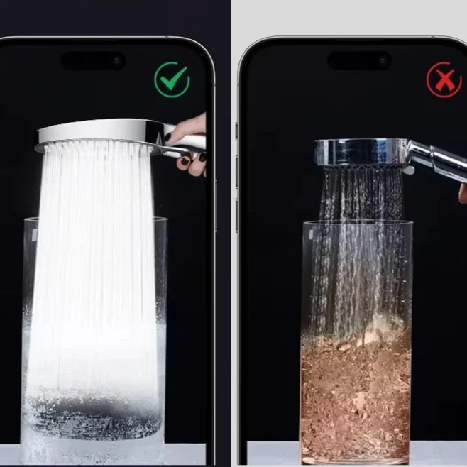 Portable Shower Head 3-Mode Shower Nozzle Bathroom Accessories Large Panel Sprayer High Pressure Handheld Showerhead